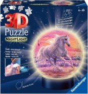 Ravensburger 3D Nachtlicht 72 teiliger Puzzle-Ball Pferde am Strand