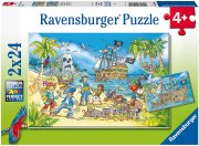 Ravensburger Kinderpuzzle 05089 05089-Die Abenteuerinsel-2 x 24 Teile 