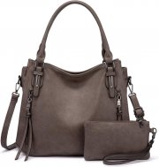 Realer Damen Leder Schultertasche mit Geldb&ouml;rse
