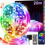 Realky 20 Meter RGB LED Streifen mit Fernbedienung & App & Musik Sync