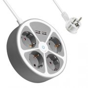 Realmade Steckdosenleiste mit 2 USB-A & &Uuml;berspannungsschutz f&uuml;r 6,39&euro;