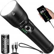 REHKITTZ &lrm;S6000 wiederaufladbare XP50 LED Taschenlampe inkl. 5000 mAh Akku