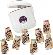 Reishunger 500W 1,2L Reiskocher + 8 x 200g verschiedene Reissorten 