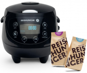 Reishunger Mini Reiskocher in 4 Farben + 200g Jasmin Reis + 200g Bio Basmati Reis