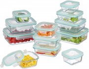 Relaxdays Frischhaltedose 12er Set aus Glas mit Clip-Deckel