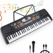 RenFox 61 Tasten Digital Keyboard mit Notenhalter, Mikrofon & St&auml;nder