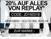 Replay: 20% Rabatt bei Jeans-Direct &ndash; ohne Mindestbestellwert