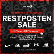 Restposten Sale mit bis zu 80% Rabatt auf Adidas, Puma, Nike und viele weitere Marken bei Geomix