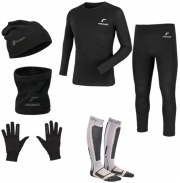 Reusch 6-teiliges Winter Set mit Funktionsw&auml;sche Set, Handschuhe, M&uuml;tze, Halsw&auml;rmer und Sportsocks