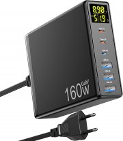 RFNAYK 160W GaN 6-Port USB Netzteil und Schnellladeger&auml;t mit LED-Anzeige