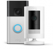 Ring Battery Video Doorbell Akku-Videot&uuml;rklingel + Ring Stick Up Cam Battery &Uuml;berwachungskamera