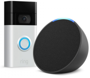 Ring Video Doorbell 2. Generation HD-Videot&uuml;rklingel + Echo Pop Bluetooth-Lautsprecher mit Alexa