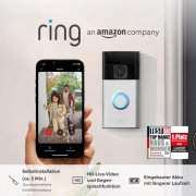 Ring Video Doorbell Akku-Videot&uuml;rklingel mit Echtzeit-Benachrichtigungen & Gegensprechfunktion