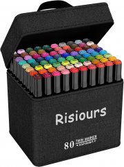 Risiours 80 St&uuml;ck Doppelspitze Permanent Marker Stifte