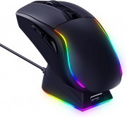 RisoPhy Kabellose Gaming-Maus mit Chroma-RGB-Hintergrundbeleuchtung und RGB-Ladestation