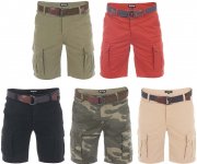 riverso RIVJakob Herren Cargo Shorts 100% Baumwolle mit G&uuml;rtel