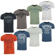 riverso RIVLeon Herren T-Shirts Rundhals O-Neck Print Regular Fit