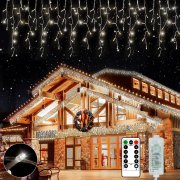 RJEDL 14,6 Meter 480 LEDs Eisregen Outdoor Lichterkette mit Fernbedienung