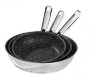 R&ouml;sle Bratpfannenset Stone f&uuml;r 54&euro; - 3-teilig (20cm, 24cm und 28cm), induktionsgeeignet