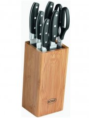 R&ouml;sle Cuisine Bambus Messerblock mit 5 scharf geschliffenen Messern und K&uuml;chenschere