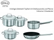  R&ouml;sle Edelstahl Induktion 8tlg Topfset Kasserolle Pfanne PFOA frei Koch Topf Set nur 79,99&euro;