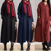 Romacci Damen Baumwollkleid mit Kapuze