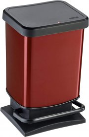 Rotho Paso M&uuml;lleimer 20l mit Deckel, Kunststoff (PP) BPA-frei, rot, 20l