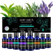 ROUSHUN &Auml;therische &Ouml;le Set 8 x 10ML f&uuml;r Diffusor, Luftbefeuchter, Massage und mehr