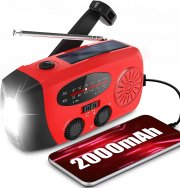 RunningSnail Solar und Kurbel Notfallradio und Taschenlampe mit Powerbank Aufladfunktion