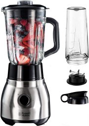 Russell Hobbs 2-in-1 Standmixer Glas Steel mit Impuls-/Ice-Crush Funktion inkl. To-Go-Becher