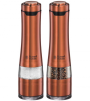 Russell Hobbs elektrisch Salz und Pfefferm&uuml;hle Set mit Keramikmahlwerk in Kupfer