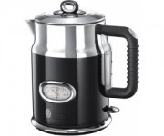 Russell Hobbs Wasserkocher [1,7l, 2400W] Retro Schwarz & polierter Edelstahl
