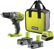 RYOBI R18DD3-215S 18 V ONE+ Akku-Bohrschrauber inkl. 2 x 1,5Ah Akku, Ladeger&auml;t und Tasche