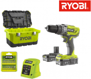 Ryobi R18PD3-220T Schlagbohrer und Schraubendreher 18 V mit 2 Akkus