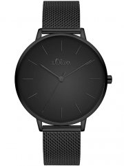 s.Oliver Damen Analog Quarz Armbanduhr SO-3803-MQ mit Edelstahlarmband