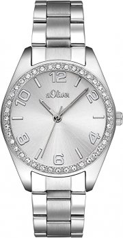 s.Oliver SO-2276-MQ Damen Armbanduhr mit Edelstahlarmband