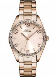s.Oliver SO-2903-MQ Damen Analog Quarz Armbanduhr mit Edelstahlarmband