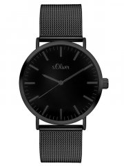 s.Oliver SO-3216-MQ Damen Analog Quarz Armbanduhr mit Edelstahlarmband