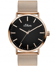 s.Oliver SO-3327-MQ Damen Analog Quarz Armbanduhr mit Edelstahlarmband