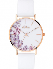 s.Oliver SO-3706-PQ Damen Analog Quarz Armbanduhr mit Silikonarmband