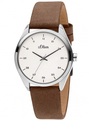 s.Oliver SO-3734-LQ Damen Analog Quarzuhr mit Lederarmband