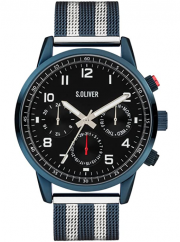 s.Oliver SO-3989-MM Herren Analog Quarz Uhr mit Edelstahl Armband