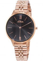 s.Oliver SO-4212-MQ Damen Analog Quarz Armbanduhr mit Edelstahlarmband