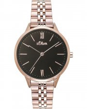 s.Oliver SO-4212-MQ Damen Analog Quarz Armbanduhr mit Edelstahlarmband