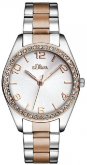 s.Oliver Time SO-2774-MQ Damen Quarz Uhr mit Edelstahl Armband