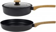 Sabatier Terra Pfannenset mit 24cm Schmorpfanne + Glasdeckel und 28cm Bratpfanne f&uuml;r alle Herdarten