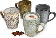 S&auml;nger Athen 4 teiliges Kaffeebecher Set aus Steingut