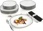 S&auml;nger Bilgola Black Rim PREMIUM COLLECTION 18-teiliges Porzellan Tafelservice f&uuml;r 6 Personen