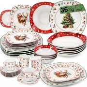 S&auml;nger Bilgola PREMIUM COLLECTION 36-teiliges Porzellan Christmas Kombiservice mit Weihnachtsmotiven