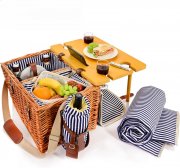 S&auml;nger Borkum 25-teiliges Picknickkorb Set f&uuml;r 4 Personen mit integriertem Tisch und K&uuml;hltasche